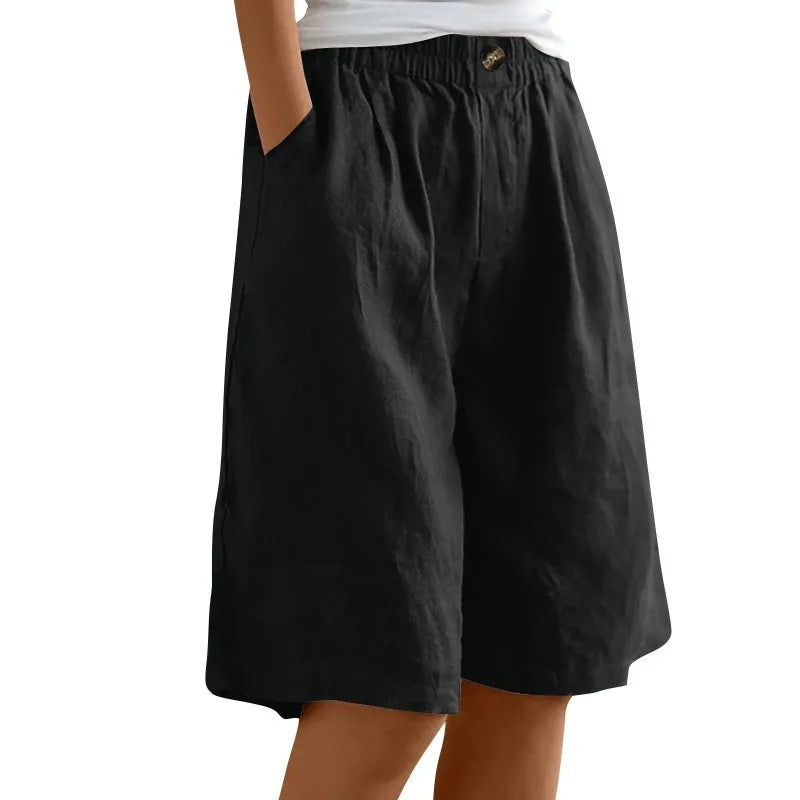Loose Cotton Linen Capris
