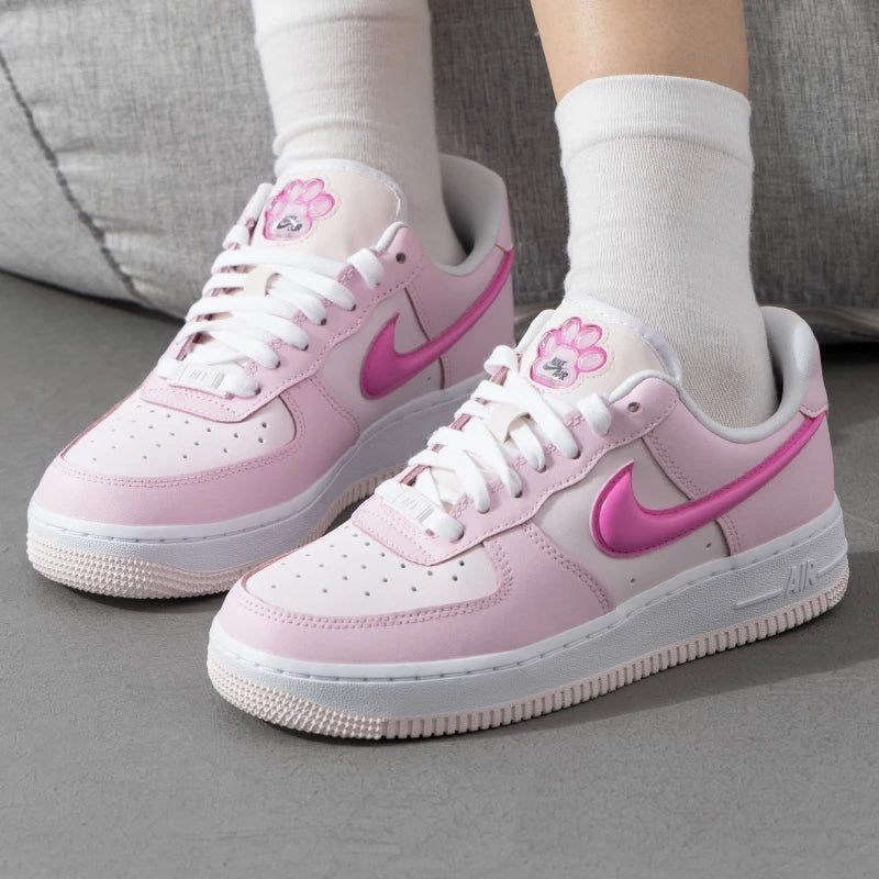 Nike Air Force Pink Cat Claws AF1 Women's Retro Sneakers
