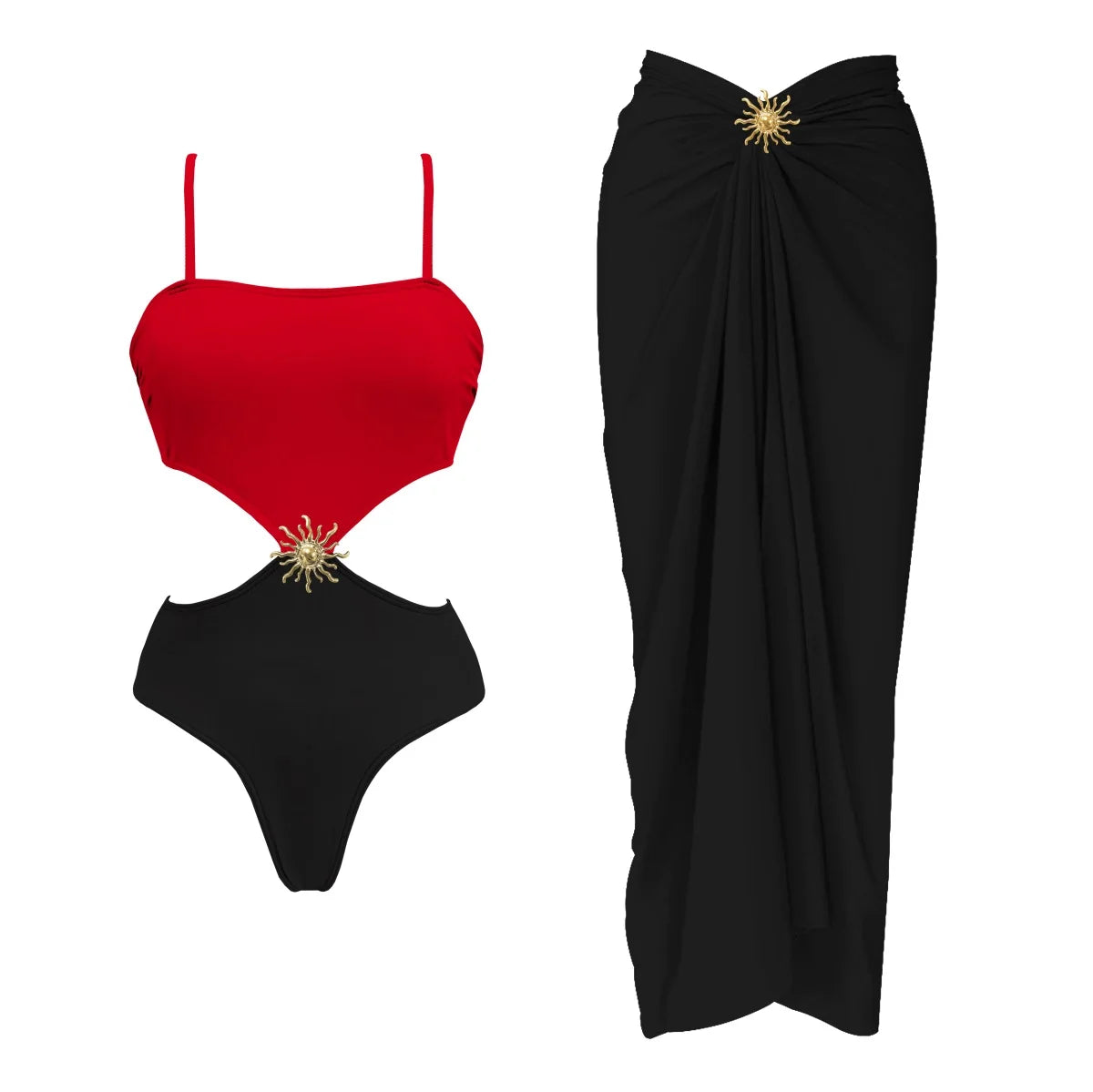 2Pcs One-Shoulder Bikini Set