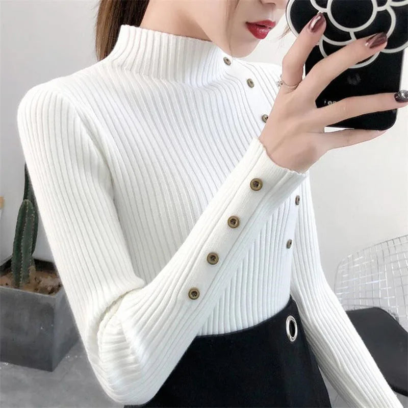 Slim Fit Turtleneck Knit Sweater