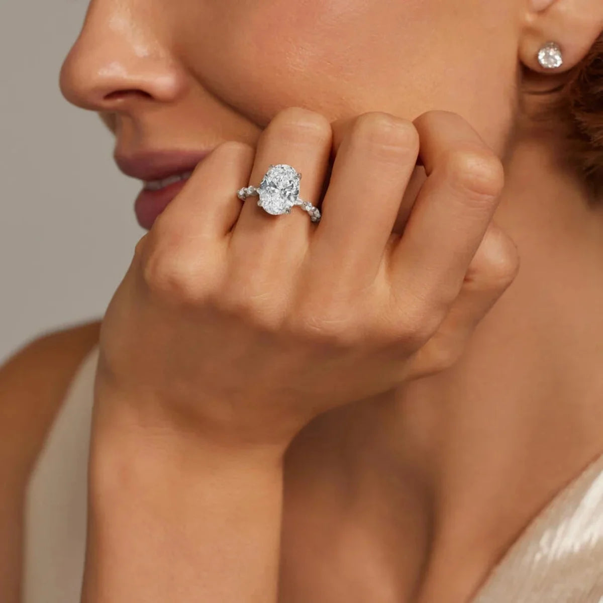 Oval Lab Diamond Engagement Ring