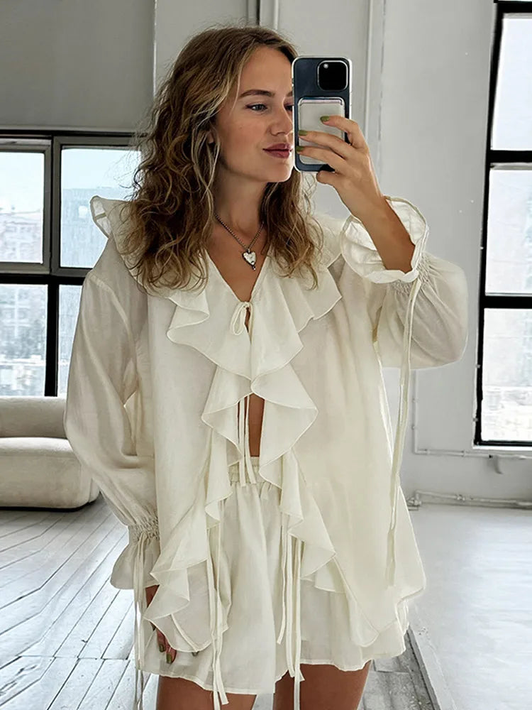 Ruffle Sleeve Mini Dress