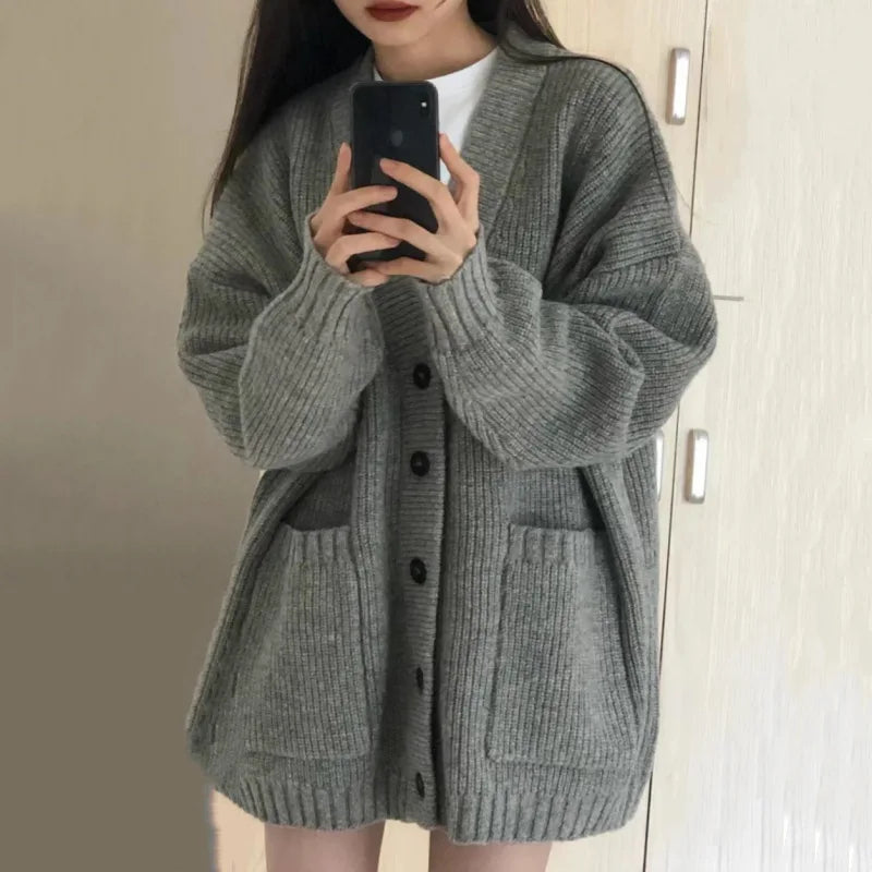 V-Neck Loose Knit Cardigan