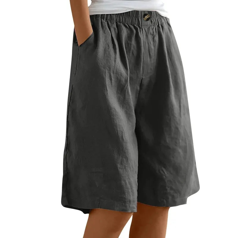 Loose Cotton Linen Capris