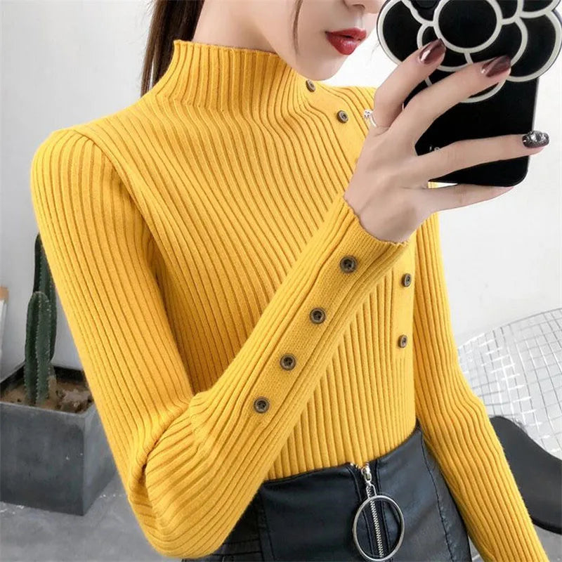Slim Fit Turtleneck Knit Sweater