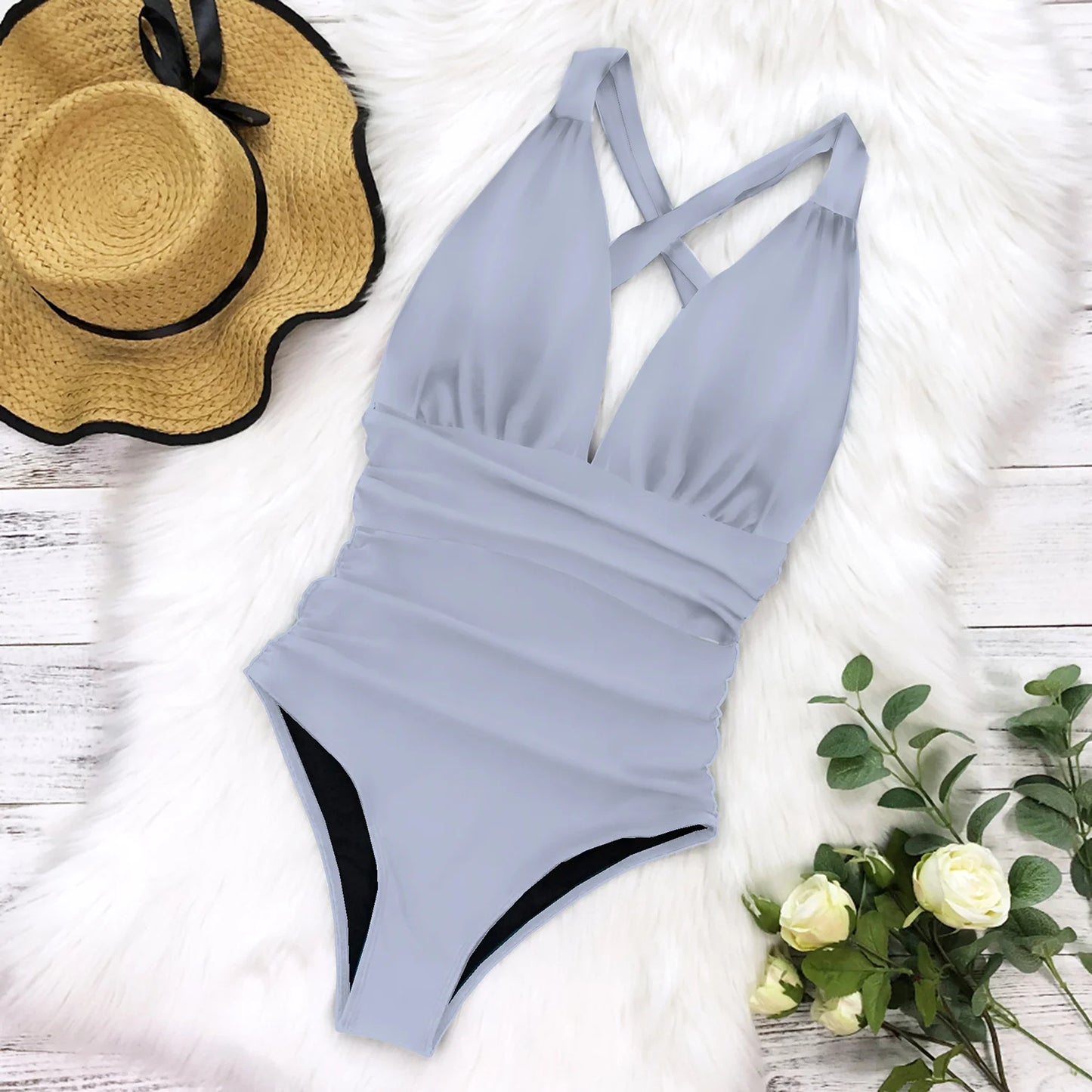 Floral Deep V Monokini