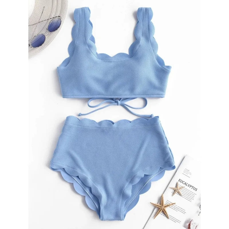 2025 Solid High Waist Bikini