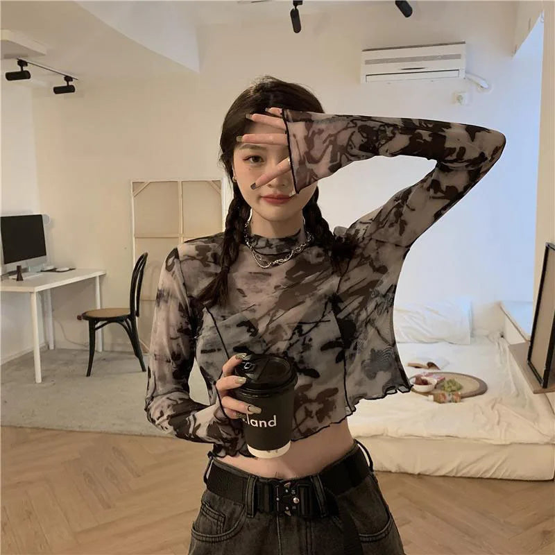 Tie-Dye Cropped Gauze Tee