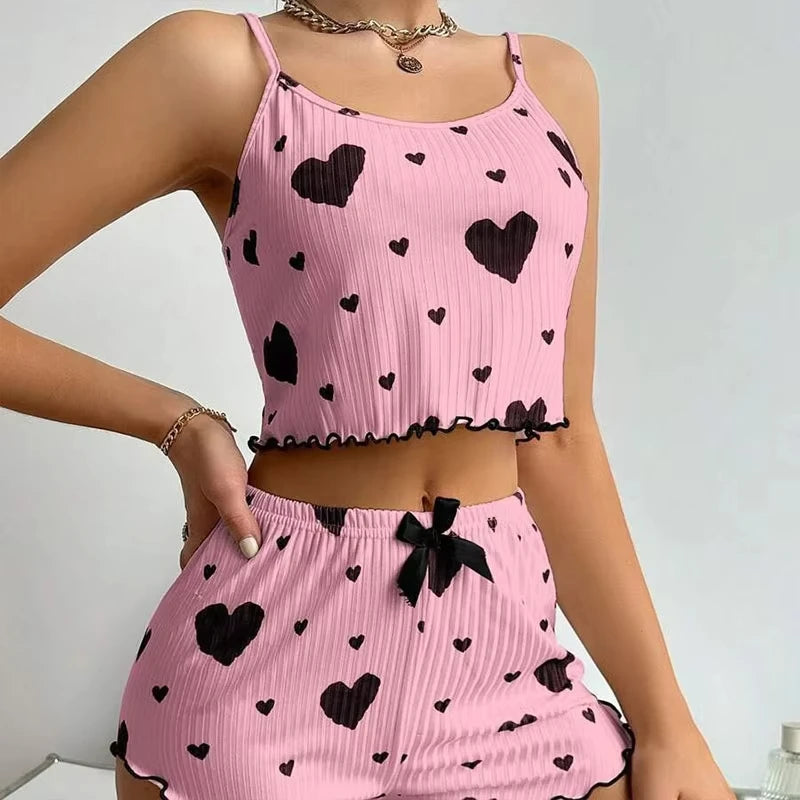 Love Print Summer Pajama Set