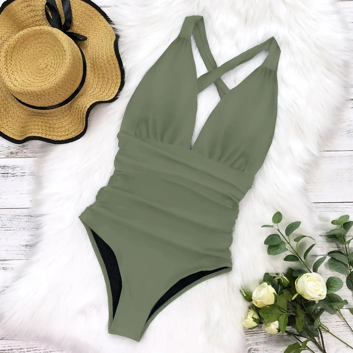 Floral Deep V Monokini