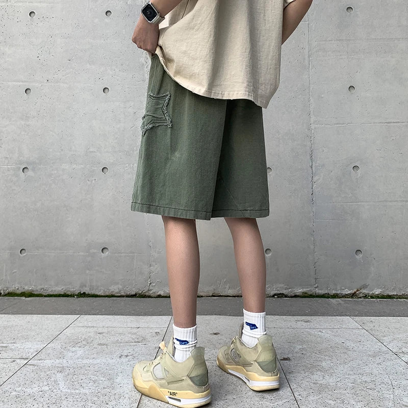 Vintage Denim Patchwork Shorts