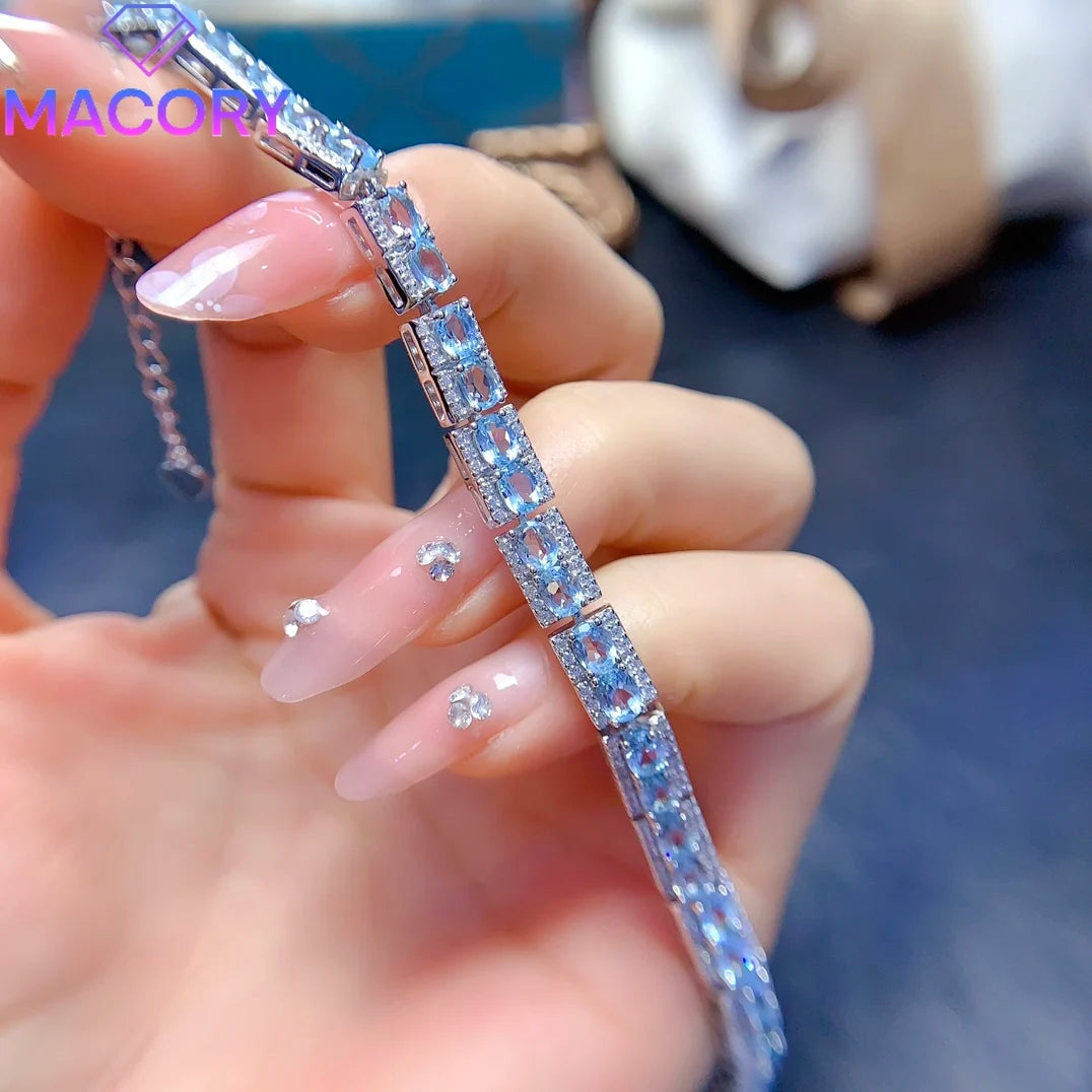 Topaz Gemstone Silver Bracelet