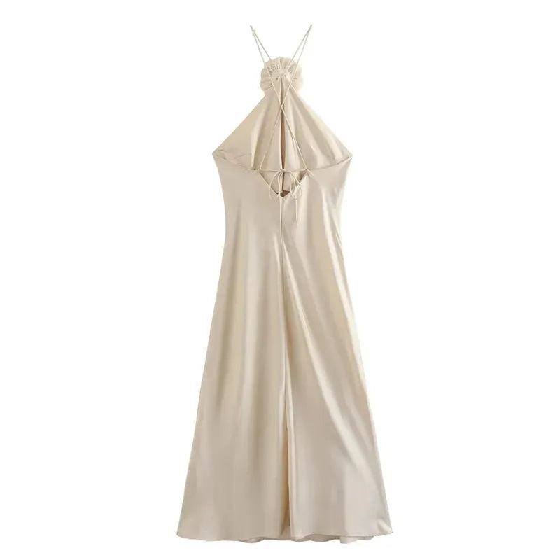 Off-Shoulder Satin Dress