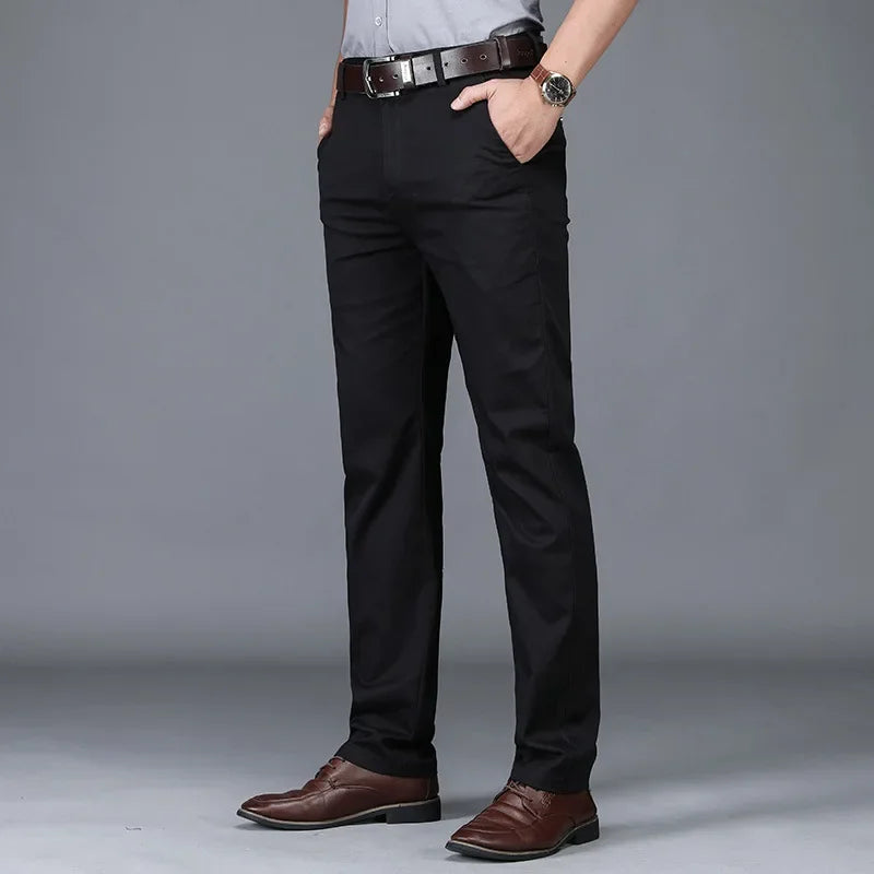 Summer Slim Fit Cotton Suit Pants