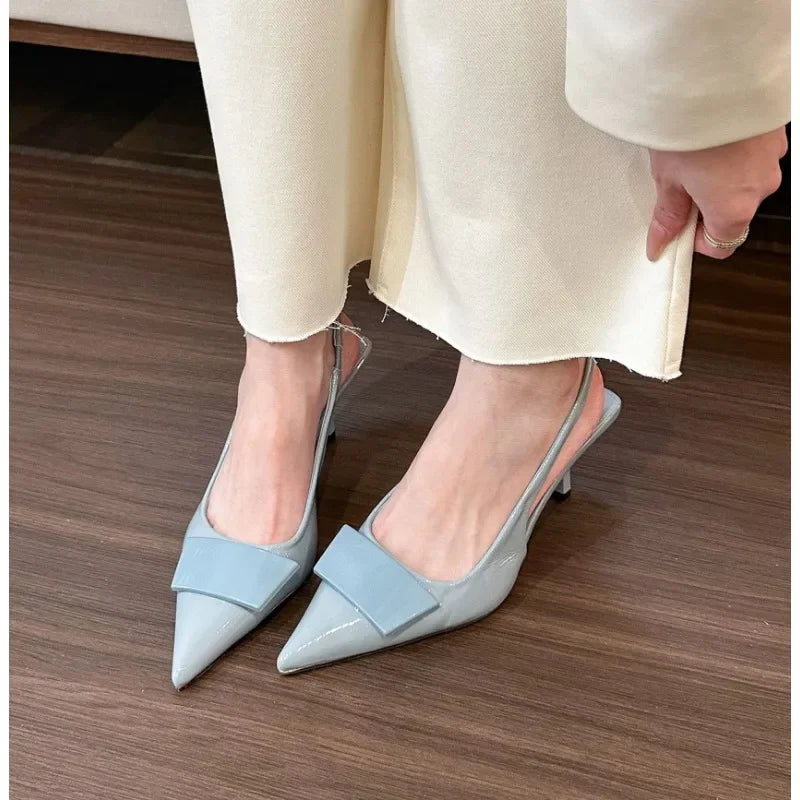 Square Buckle Slingback Heels