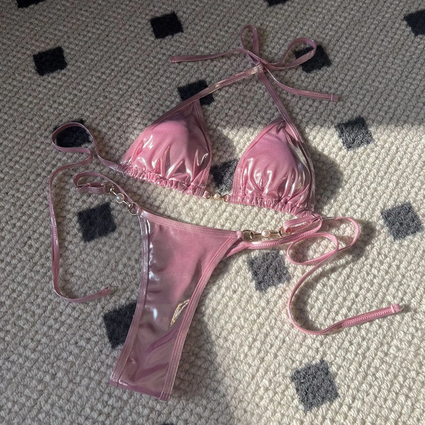 Shiny Pink Micro Bikini