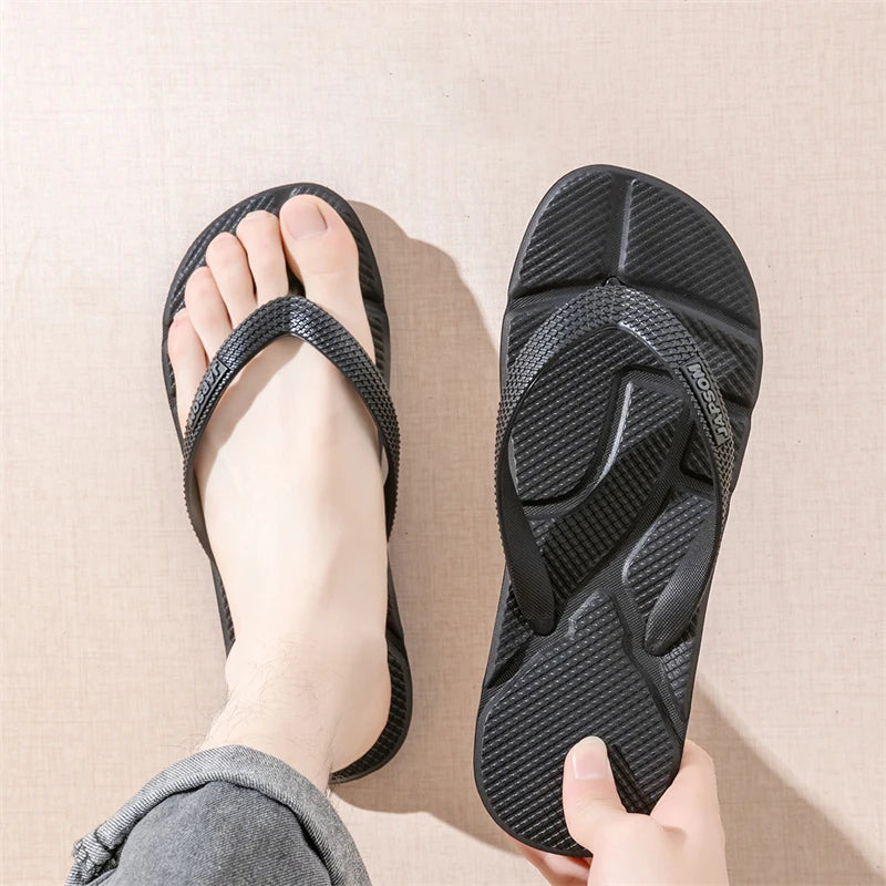 Men’s Black Massage Flip-Flops