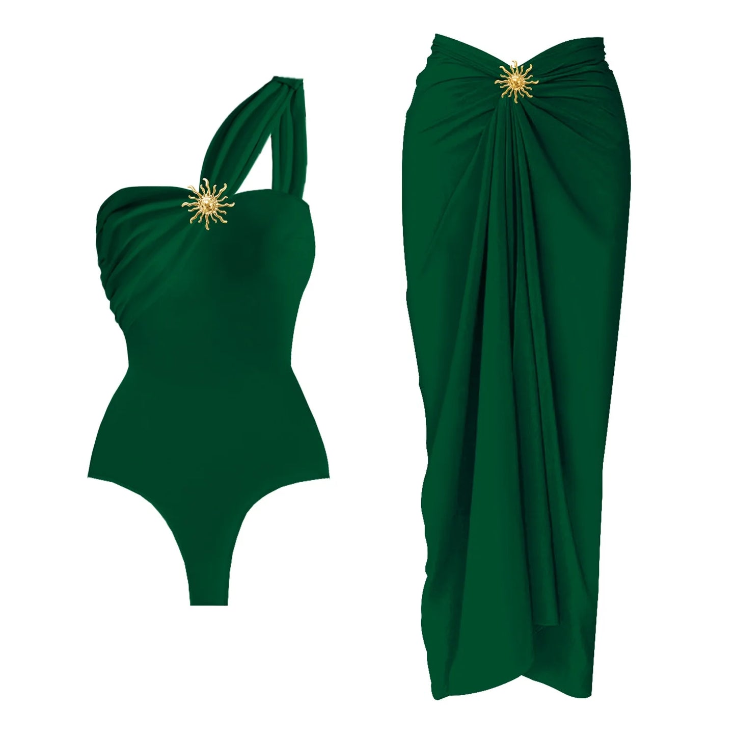 2Pcs One-Shoulder Bikini Set