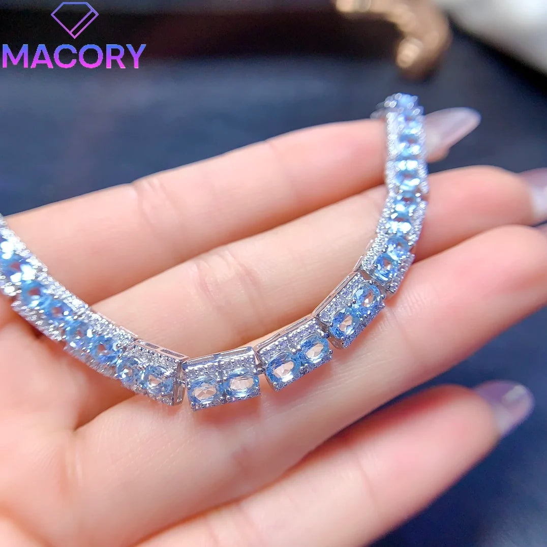 Topaz Gemstone Silver Bracelet