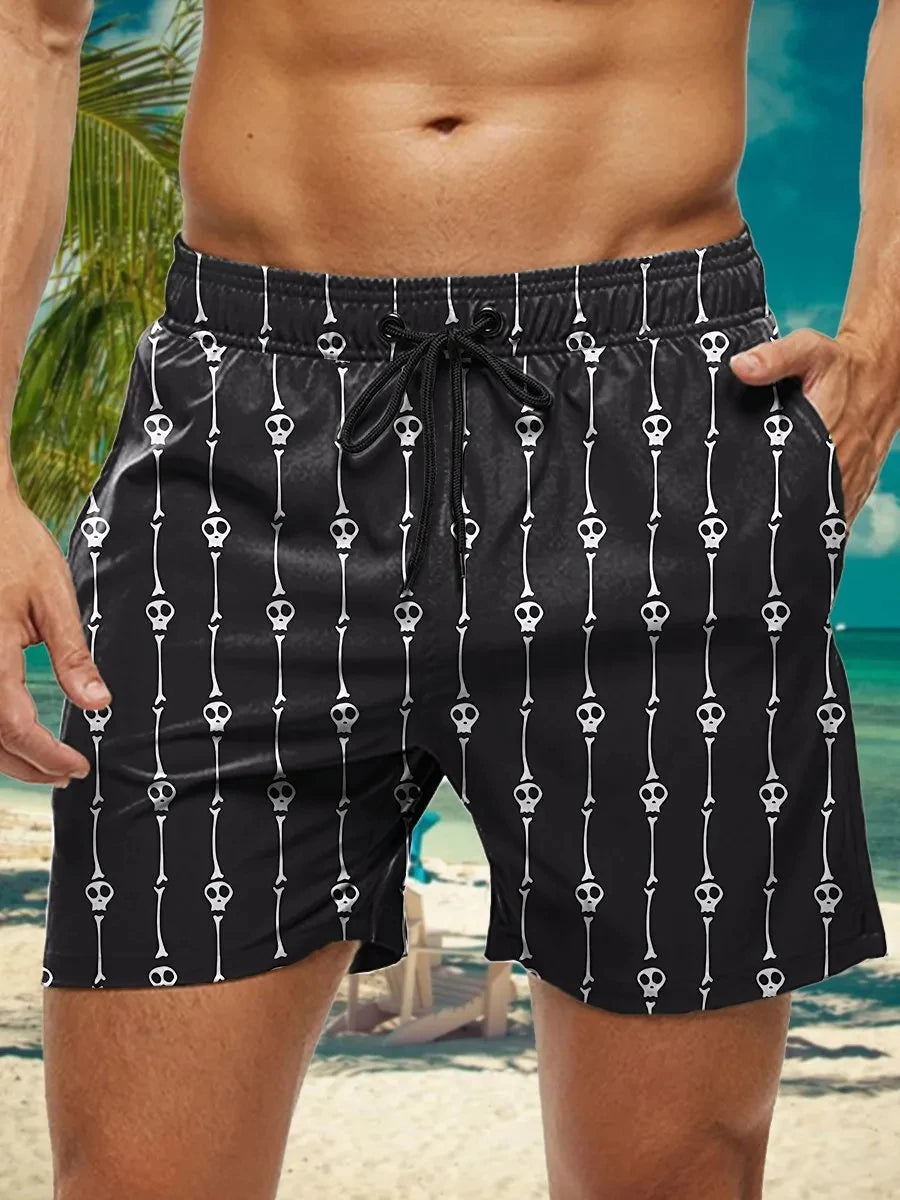 3D Floral Print Men’s Swim Trunks