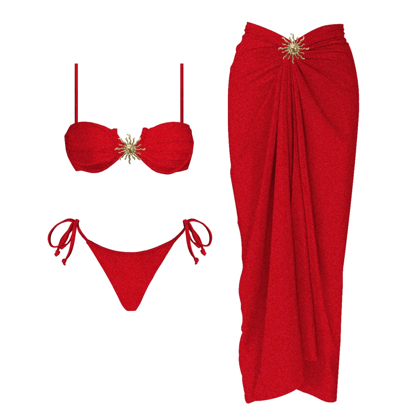 2Pcs One-Shoulder Bikini Set