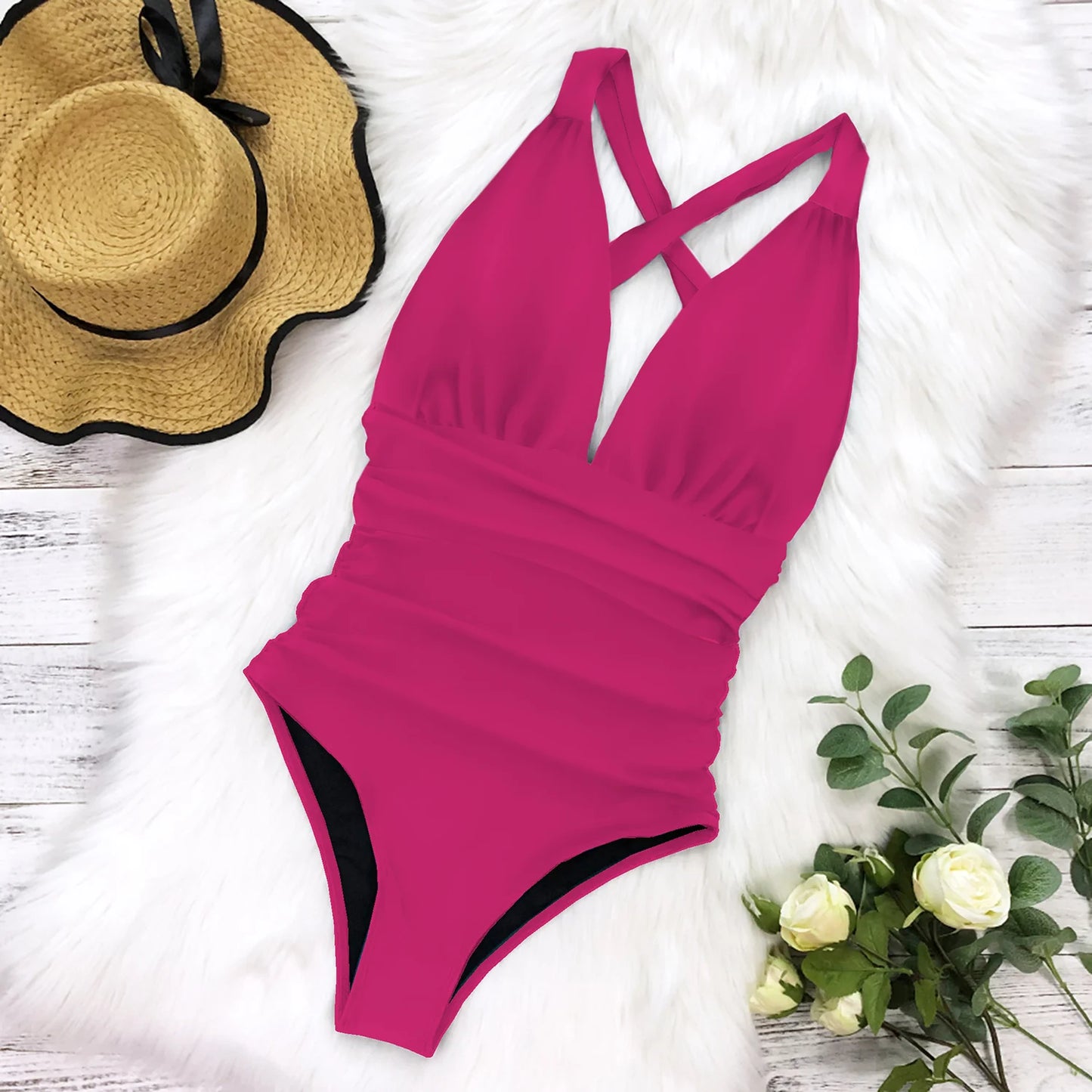 Floral Deep V Monokini