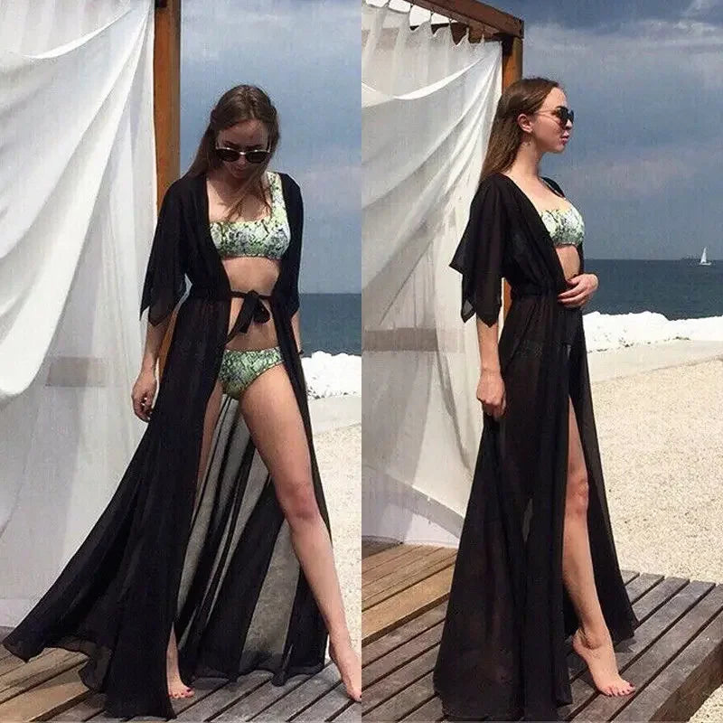 Mesh Bikini Cover-Up Cardigan