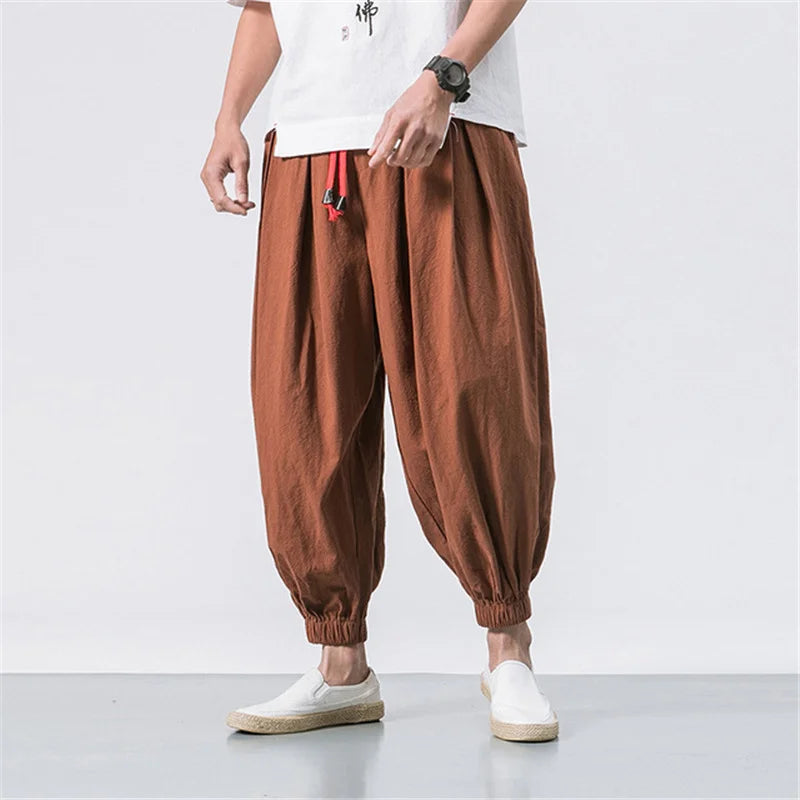 Oversized Linen Harem Sweatpants