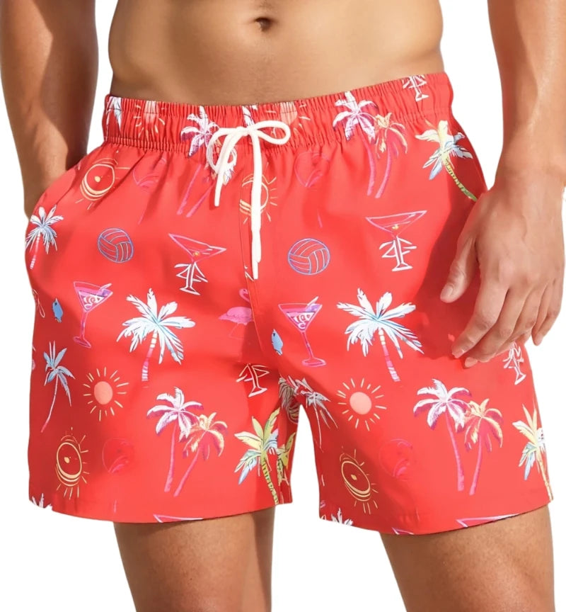 Men’s Beer Print Beach Shorts