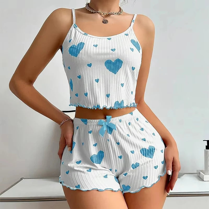 Love Print Summer Pajama Set