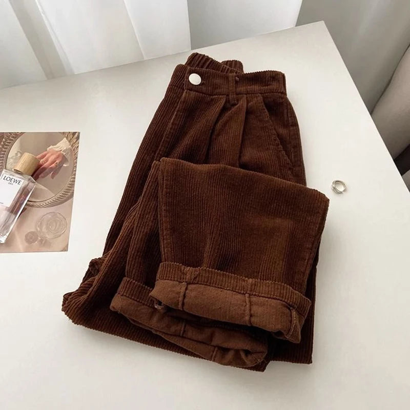 Retro Corduroy Straight Pants