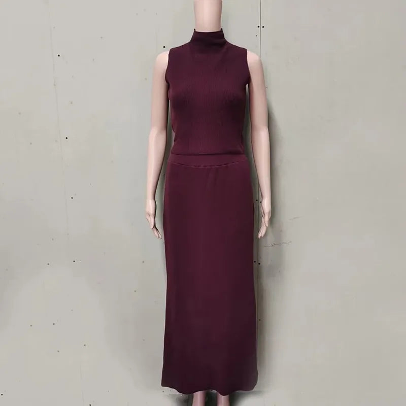Elegant Knit Skirt Set
