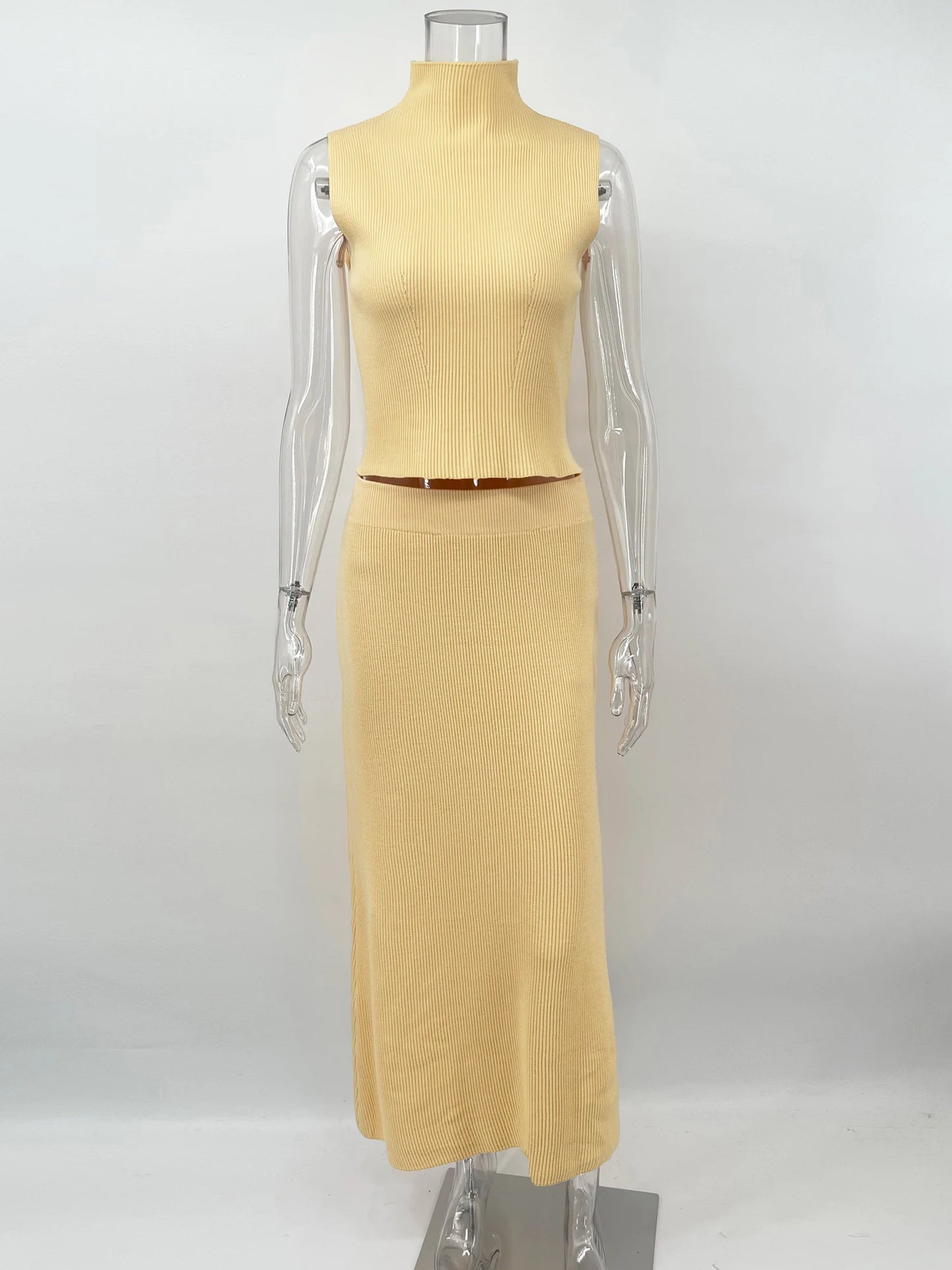 Elegant Knit Skirt Set