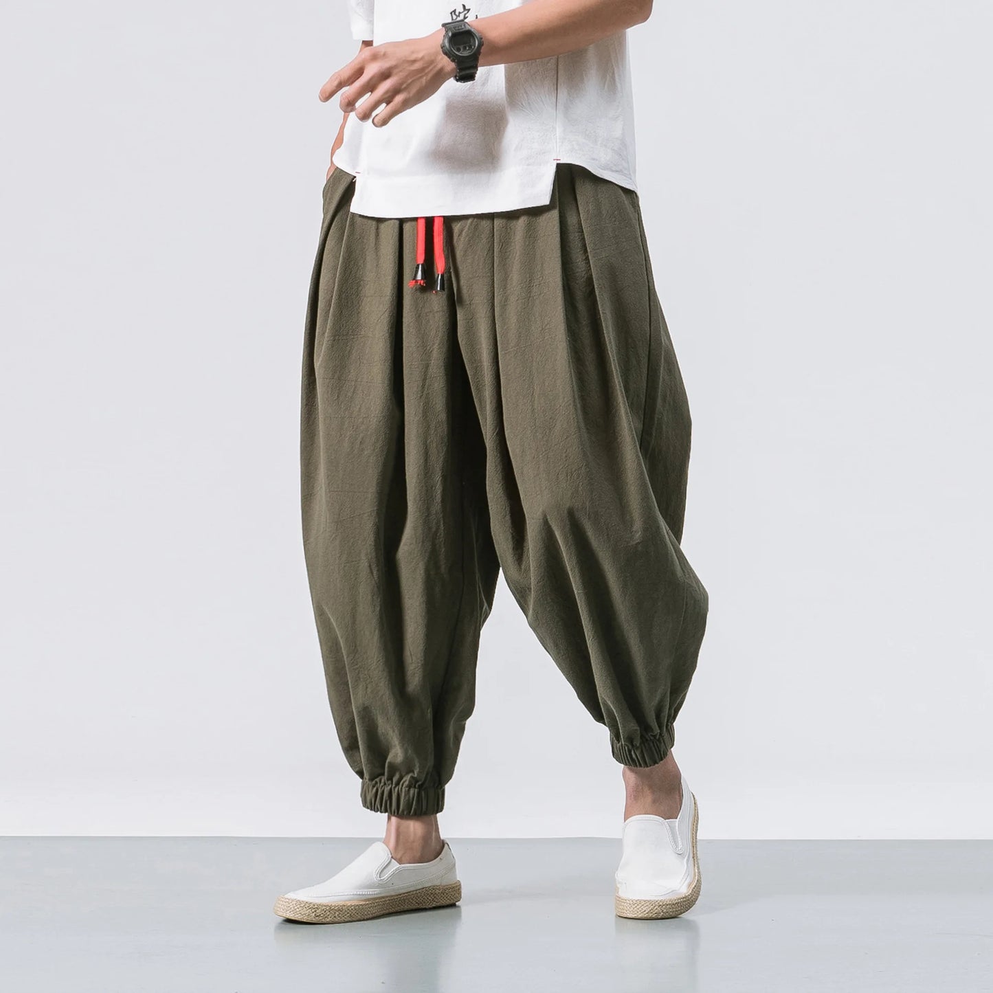 Oversized Linen Harem Sweatpants