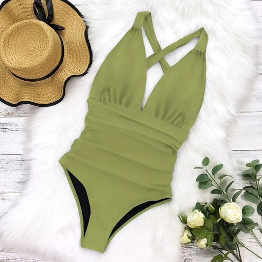 Floral Deep V Monokini