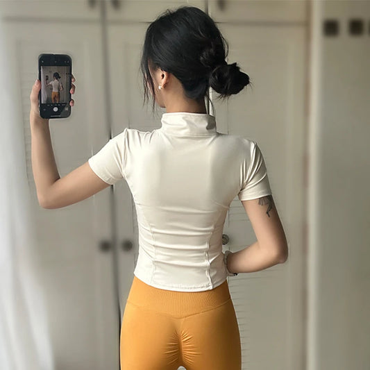 Slimming High-Neck Yoga Top