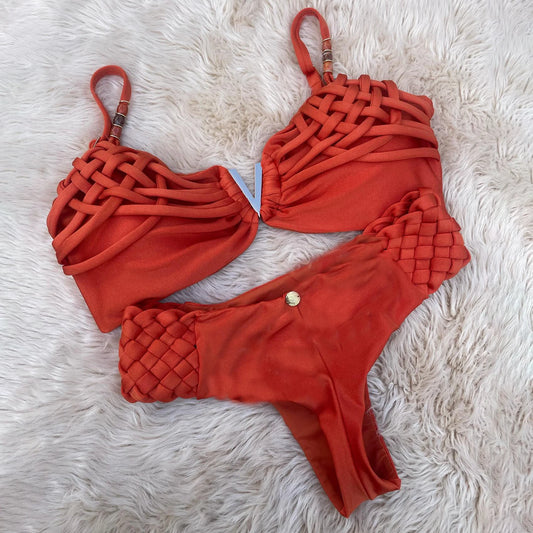 Crochet V-Neck Bikini Set