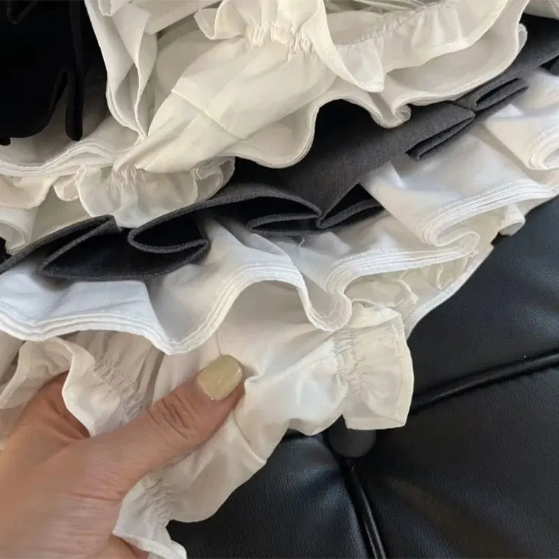 Ruffled Pleated Mini Skirt
