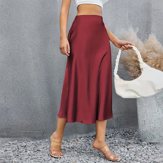 Satin A-Line Skirt