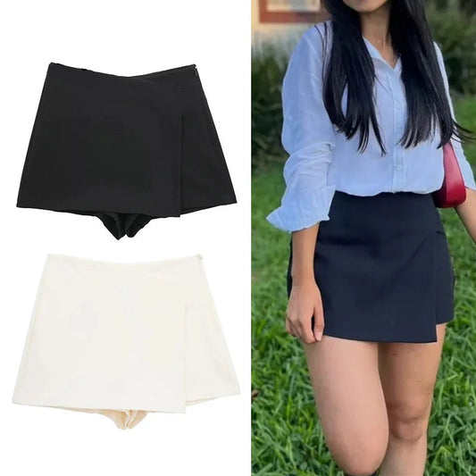 Asymmetric High Waist Skort