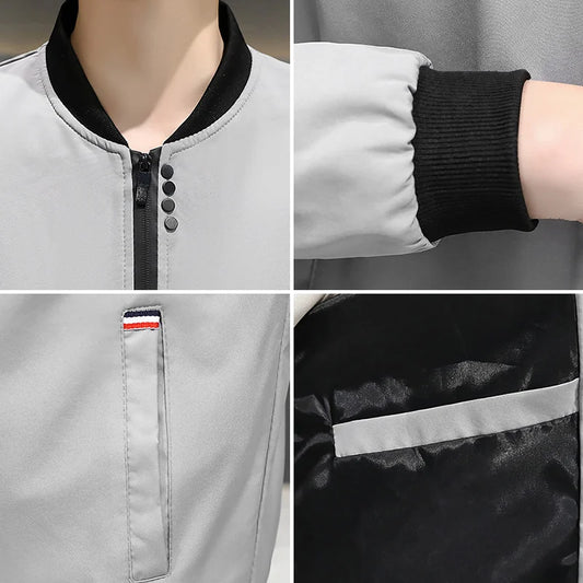 Men’s Solid Baseball Jacket