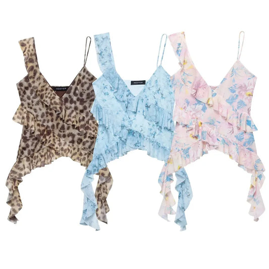 Printed Tulle Camisole