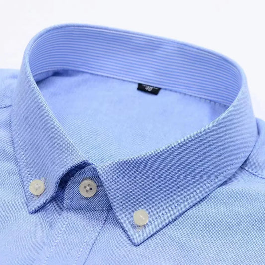 100% Cotton Plaid Oxford Dress Shirt