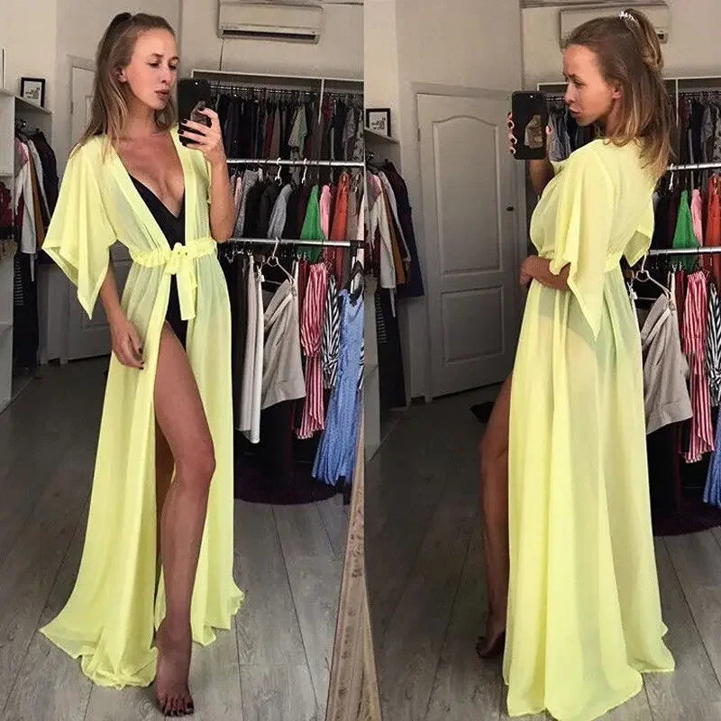 Mesh Bikini Cover-Up Cardigan