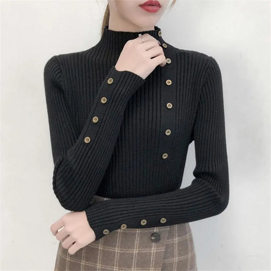 Slim Fit Turtleneck Knit Sweater