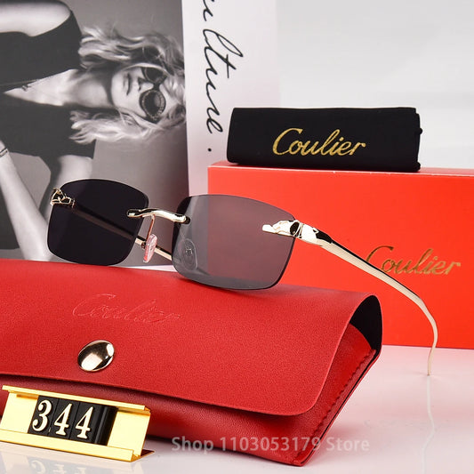 Vintage Rectangle Rimless Sunglasses
