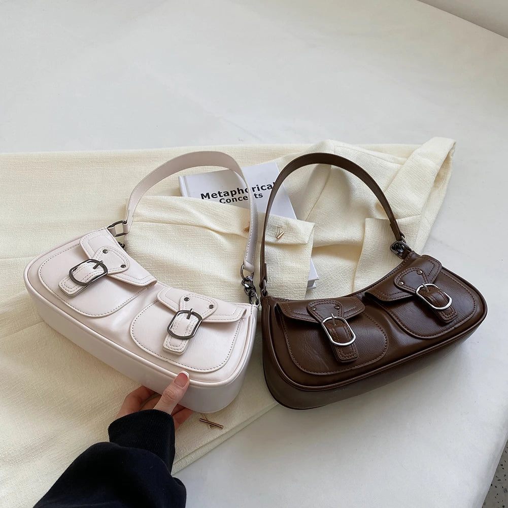 Vintage Double Pocket Hobo Bag
