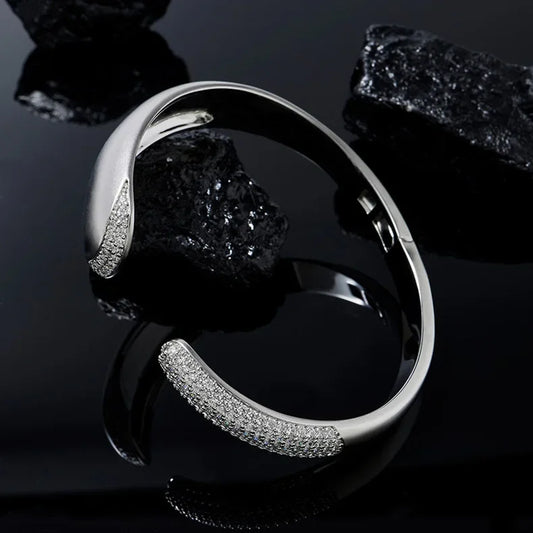 Precision Micro Inlaid Silver Cuff