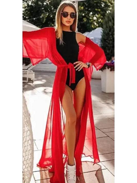 Mesh Bikini Cover-Up Cardigan