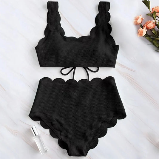 2025 Solid High Waist Bikini